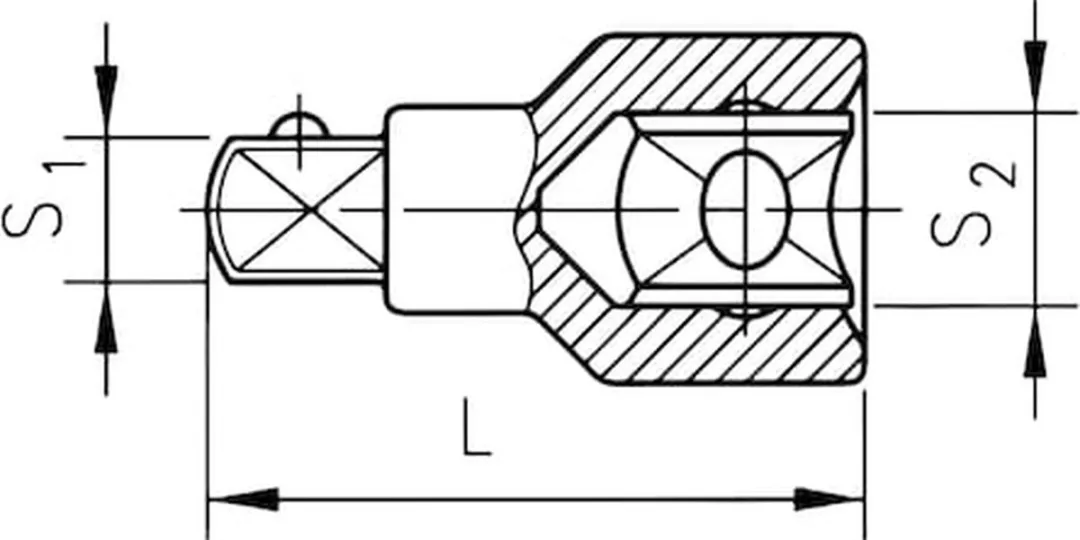 Würth 3/8 Hoekverlengstuk - Binnenvierkant 3/8" - 1 Stuk