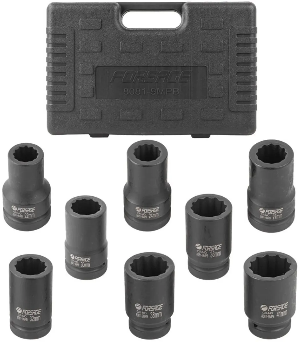 Forsage F-8081-9MPB Dopsleutelset 12-kant 22-41mm
