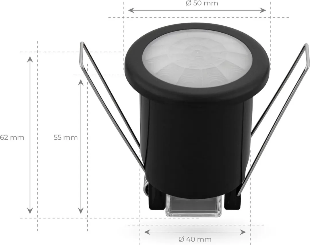 Ledvion Bewegingsmelder LV10035 - Inbouw - 8m Bereik - Zwart