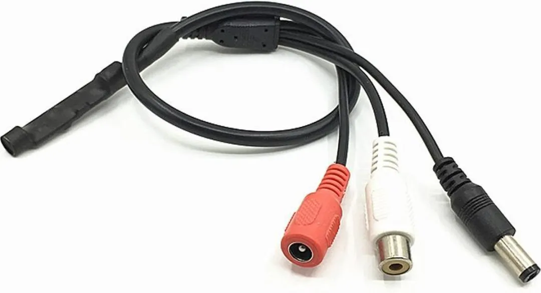 Nedis CCTVMIC10BK Microfoon voor CCTV - BNC + DC naar BNC + DC + RCA - Zwart