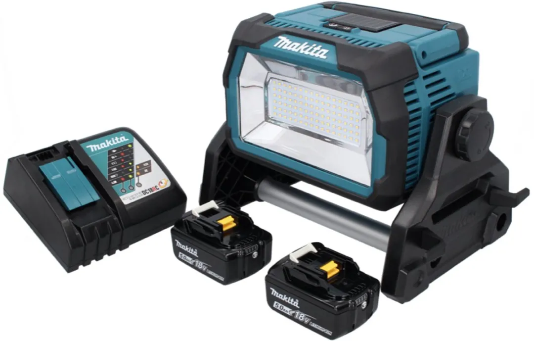 Makita DML 809 RT LED Bouwspot 18V - 10.000 lm - 2x 5.0Ah Accu