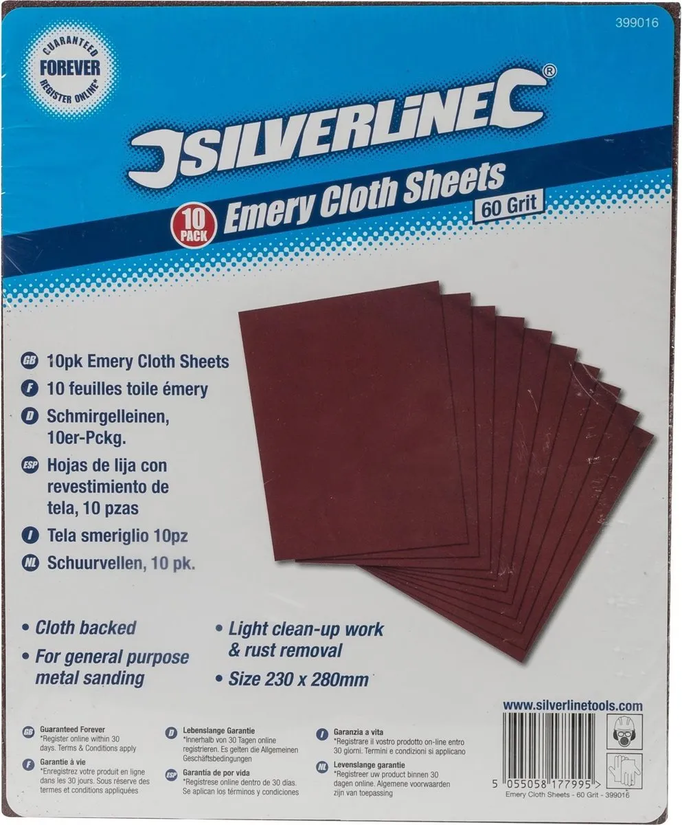 Silverline Schuurvel K60 230x280mm - 10 Stuks