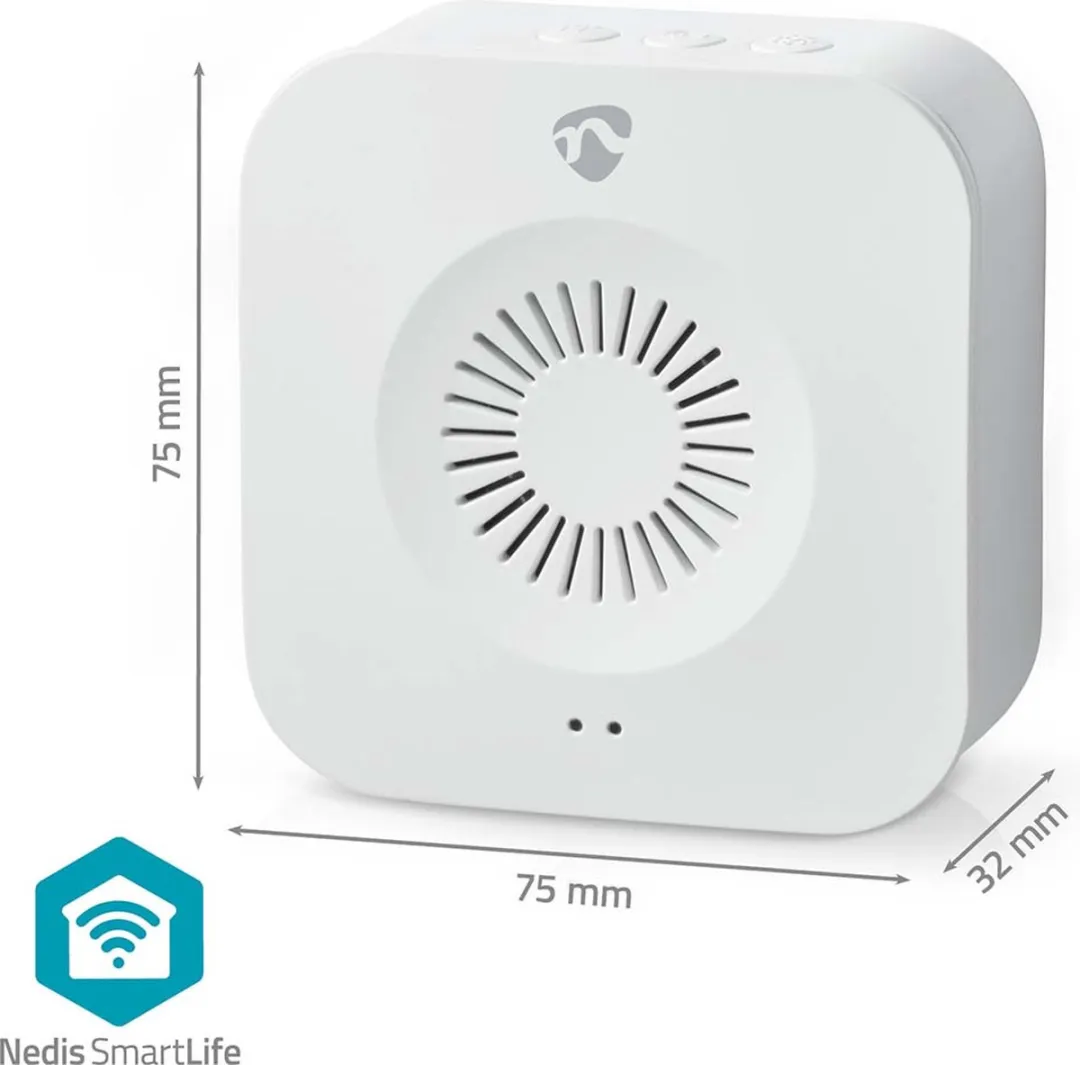 Nedis SmartLife Gong WIFICDPC20WT - 4 Melodiën - Wit