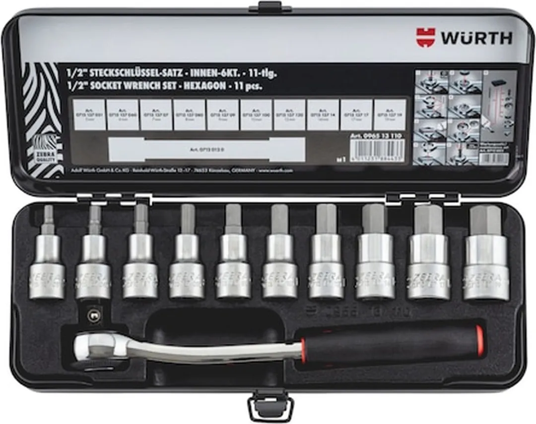 Würth 1/2-inch Bitdoppen Assortiment 11-delig