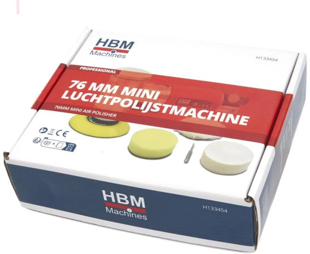 HBM H133454 Mini Luchtpolijstmachine 70mm - 4 Accessoires