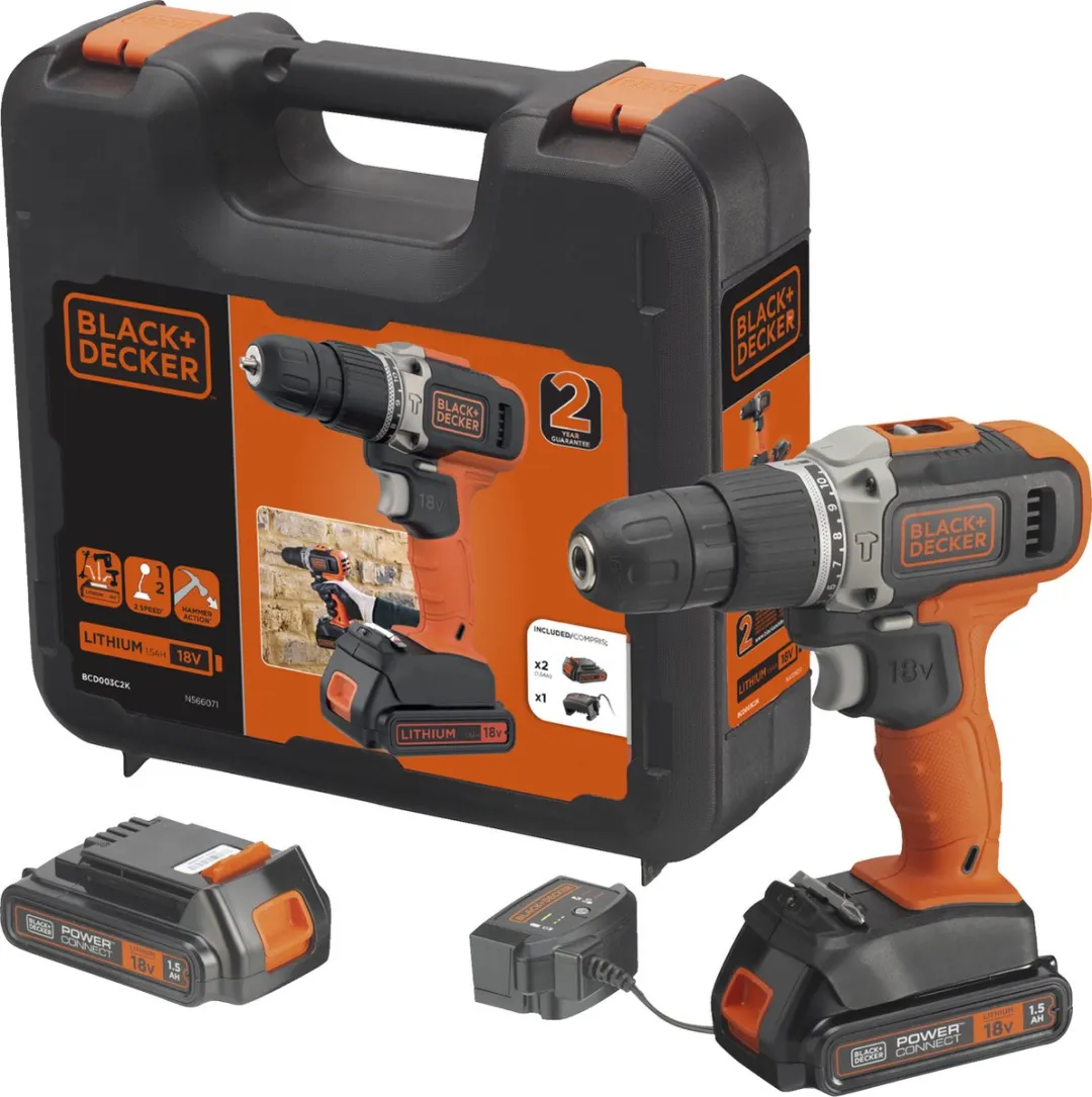 BLACK+DECKER BCD003C2K-QW Accu-klopboor/schroefmachine
