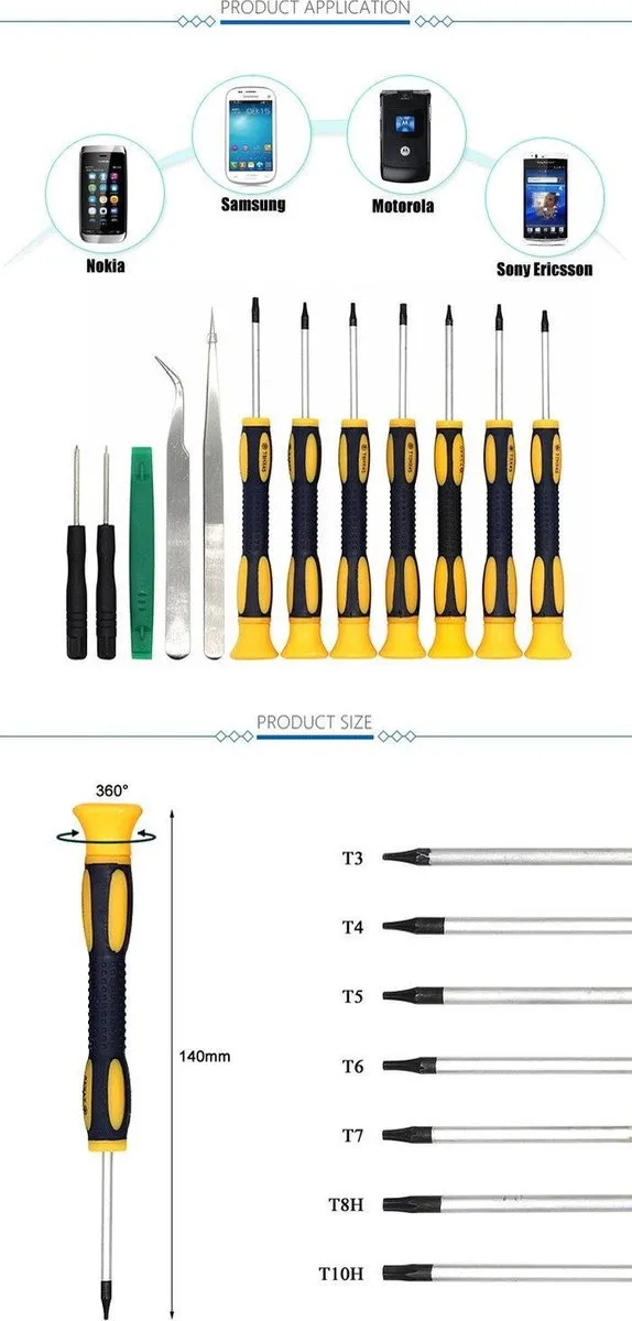NÖRDIC KS-85662 Reparatieset Smartphone - 21 Stuks - Zwart - afbeelding 6 van 6