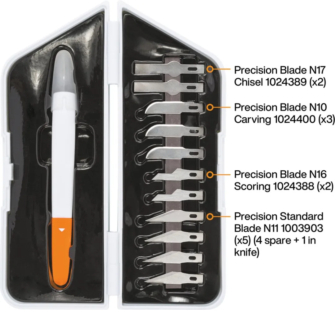 Fiskars Hobbymes Messenset 12-delig - Premium Opzetmessen