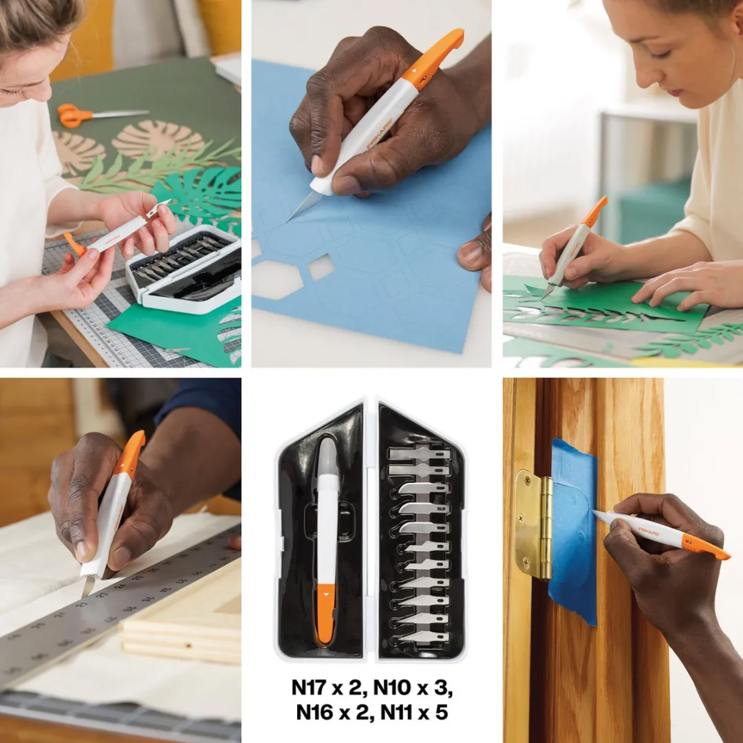 Fiskars Hobbymes Messenset 12-delig - Premium Opzetmessen