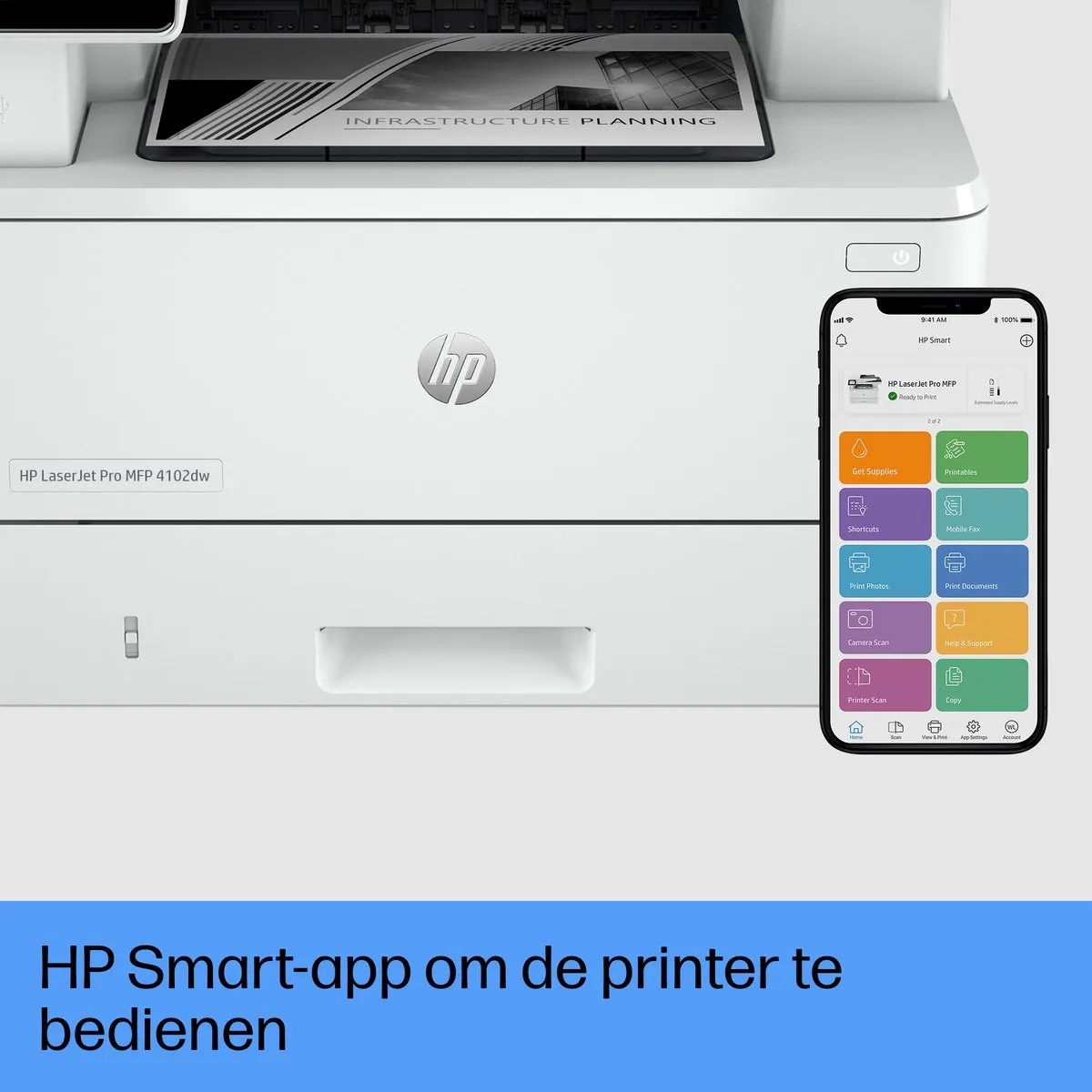 HP LaserJet Pro MFP 4102dw 2Z622F All-in-One Laserprinter - Wit