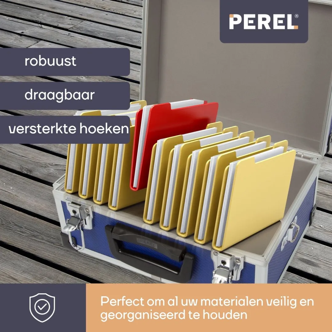 Perel 1821-BL Opbergkoffer - Aluminium - Blauw 320x230x155mm - afbeelding 6 van 6