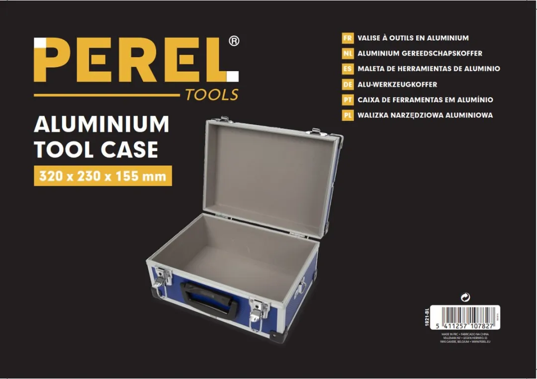 Perel 1821-BL Opbergkoffer - Aluminium - Blauw 320x230x155mm