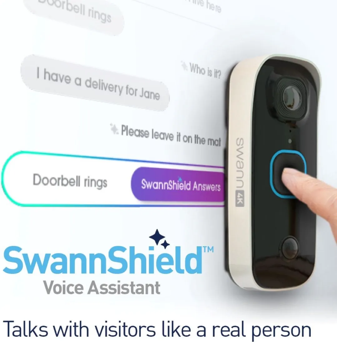 Swann Buddy4K SWIFI-4KBUDDY-EU Video Deurbel - 4K - Accu - Nachtvisie - 32GB SD - Zwart/Wit - afbeelding 6 van 6