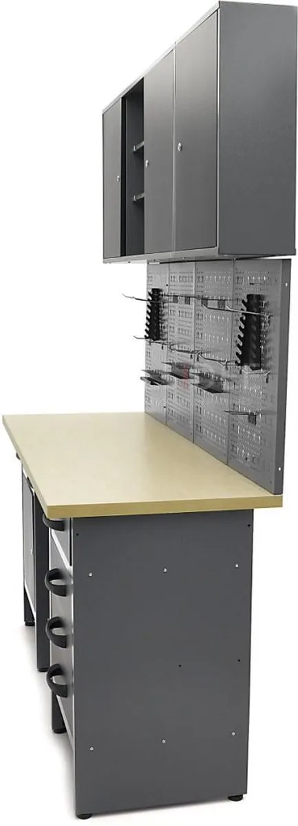 HBM Werkbank met deuren 160x60x200cm - 2 Lades