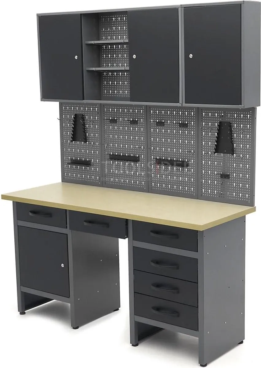HBM Werkbank met deuren 160x60x200cm