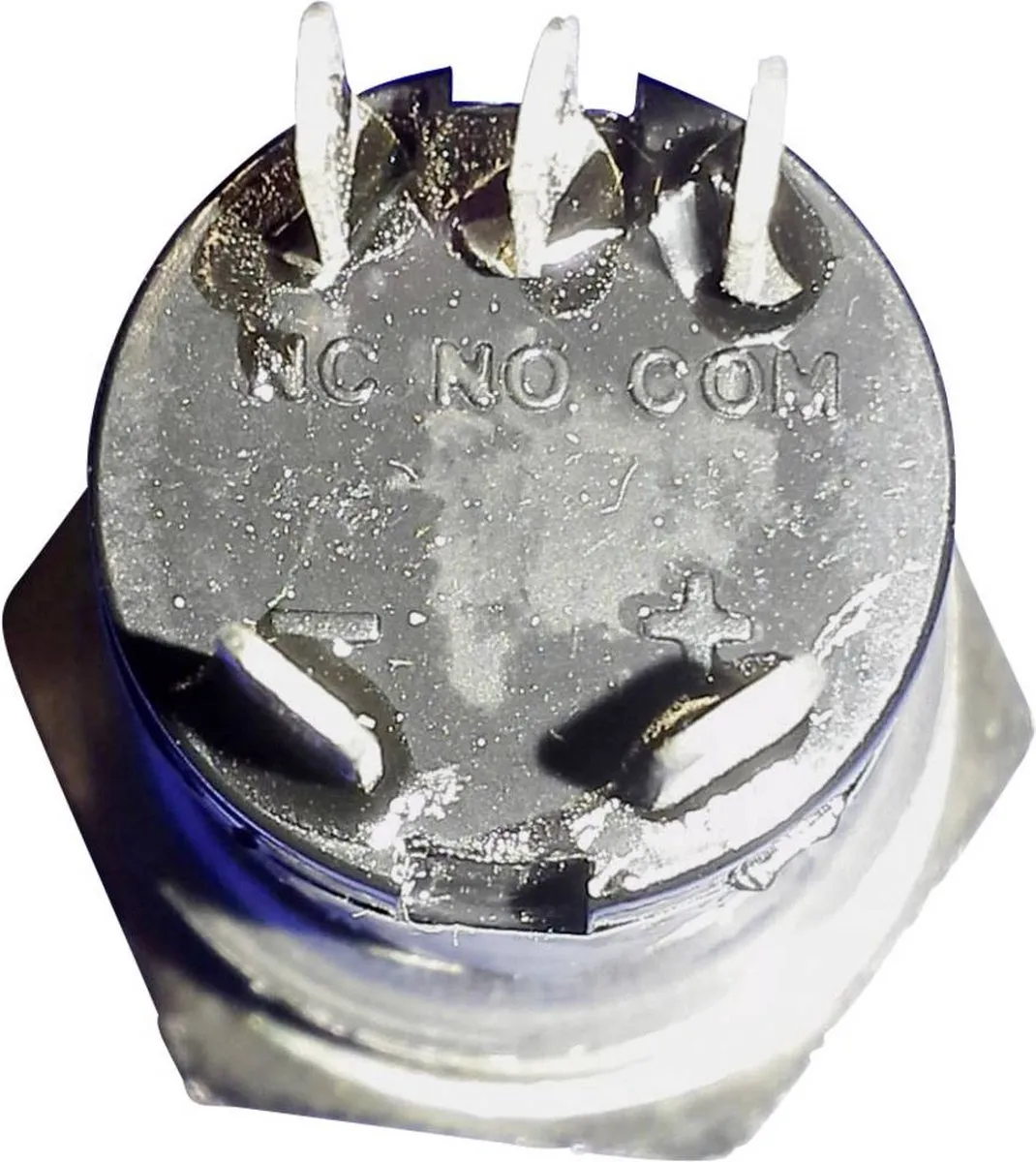 Renkforce RF-4707814 Belknop 1-voudig - RVS/Wit - 24V DC/AC