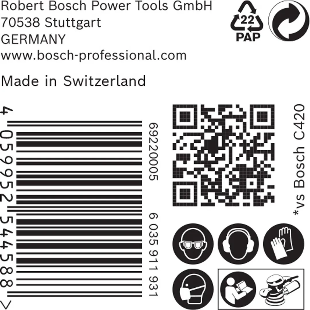 Bosch Professional 50x C470 Schuurpapier - 8 Gaten - 1 Stuk