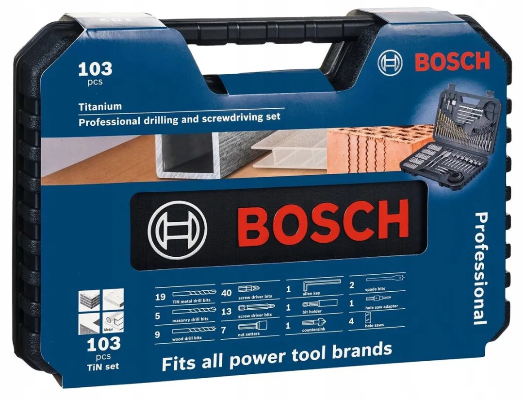 Bosch Professional 2607017394 Titanium Borenset 103-delig - Rood/Zilver/Zwart