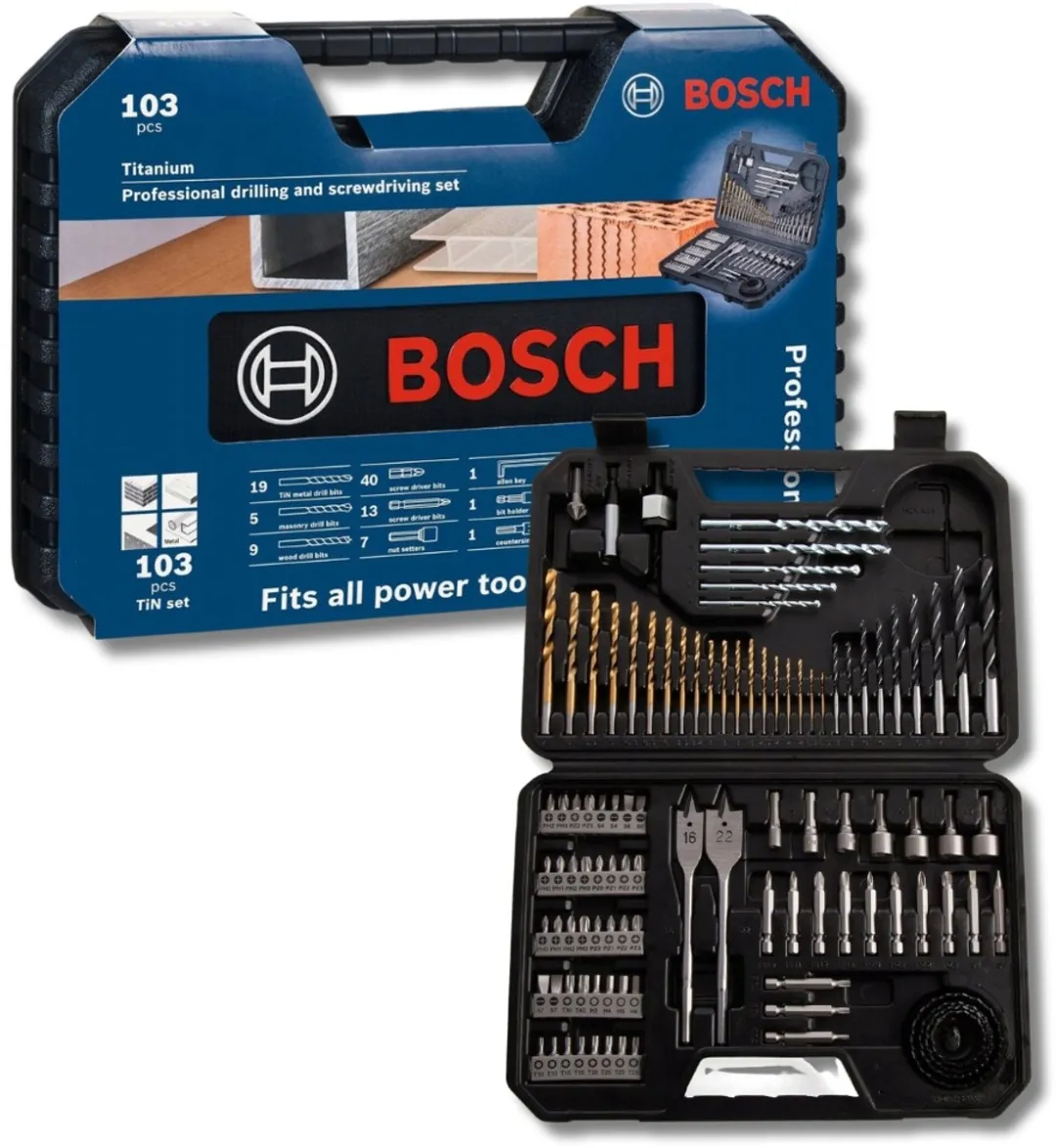 Bosch Professional 2607017394 Titanium Borenset 103-delig - Rood/Zilver/Zwart