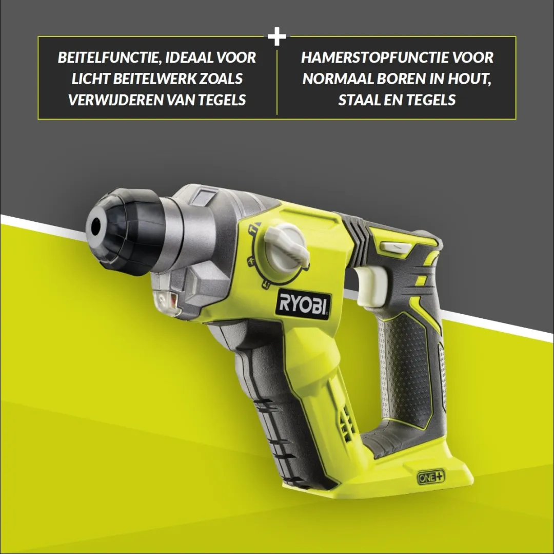 Ryobi R18SDS-0 Accu Boormachine - 18W - 16mm Beton