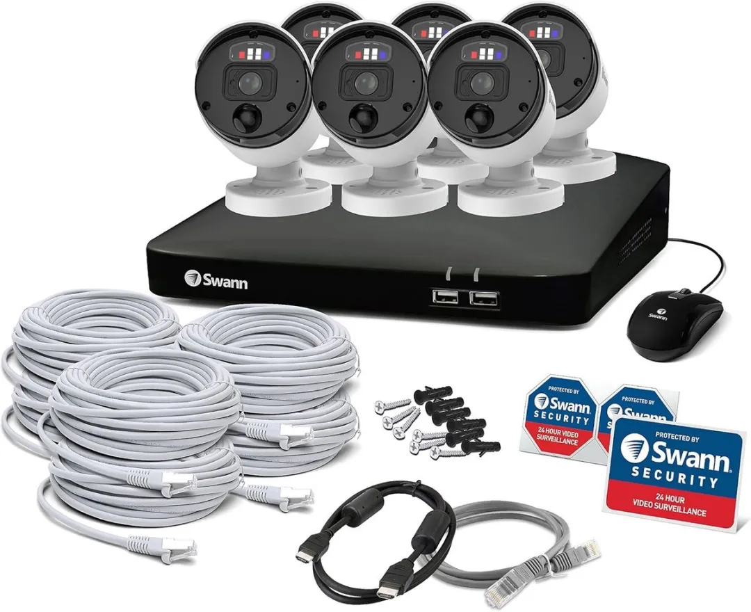 Swann NVR8-8780RN Cameraset - 6 Camera's 2TB - PoE Wit/Zwart