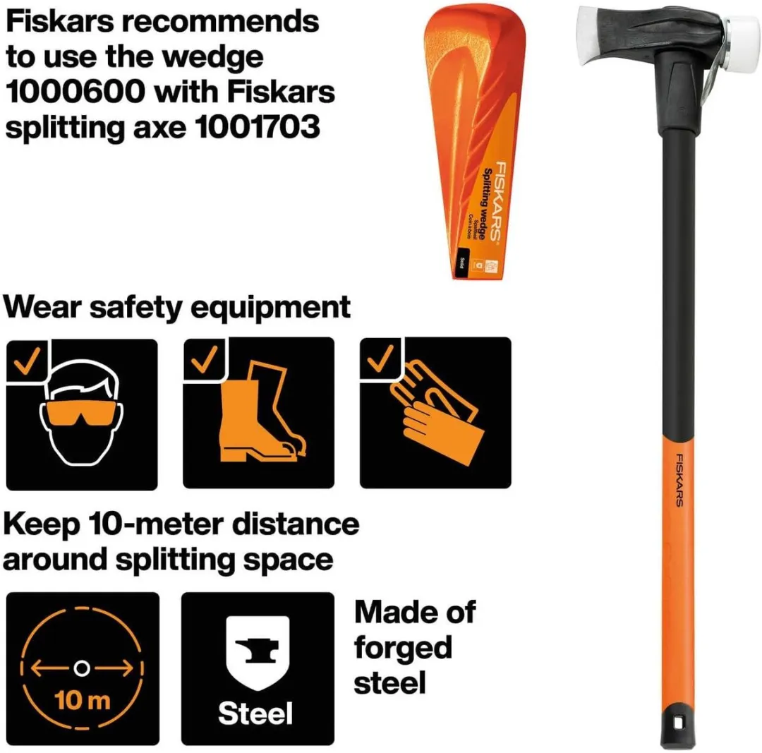 Fiskars 1000600 Houtklin - Spiraalvorm - Kwaliteitsstaal