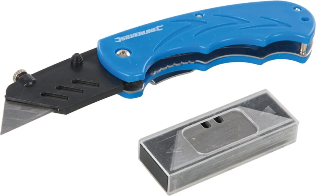 Silverline Vouwmes 160mm Blauw - 5 Mesjes