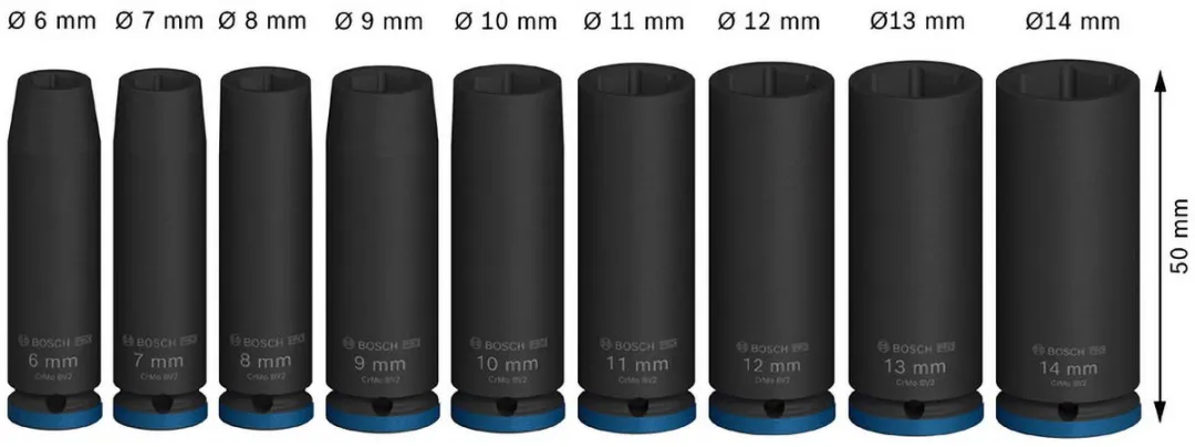 Bosch Professional PRO Impact Krachtdoppenset 9-delig 2608003035 - Zwart/ Groen - afbeelding 6 van 6