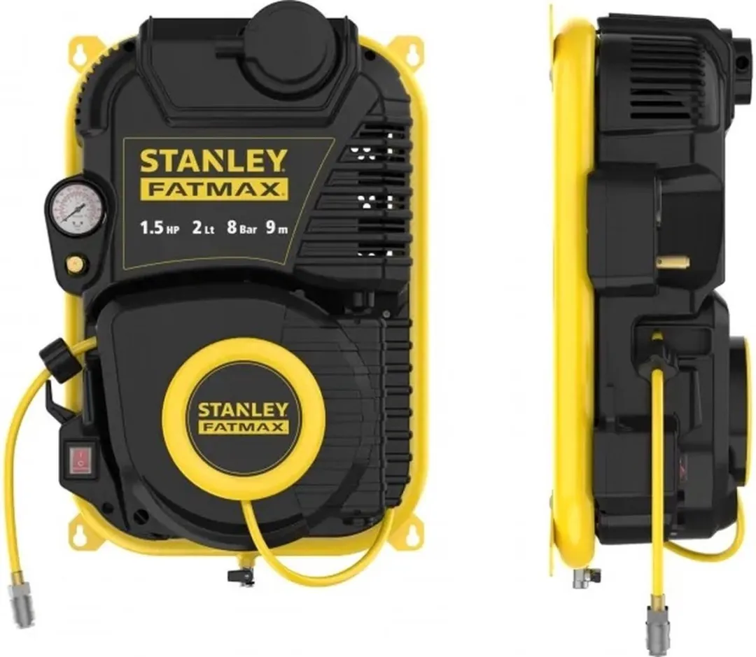 Stanley - Professionele Compressor - zonder Olie - Walltech - Low Noise - 24 L / 1.5 pk / 8 bar