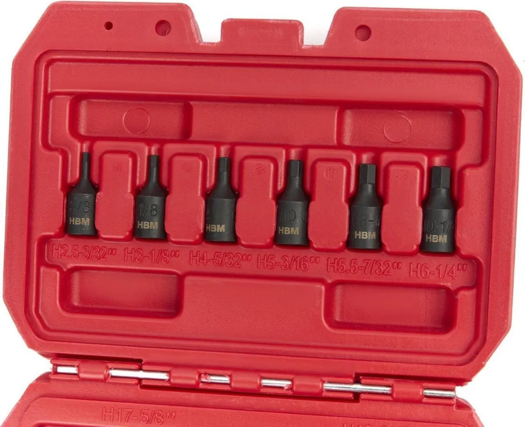HBM Kracht Inbus Doppenset 14-delig - Inch maten - Zwart