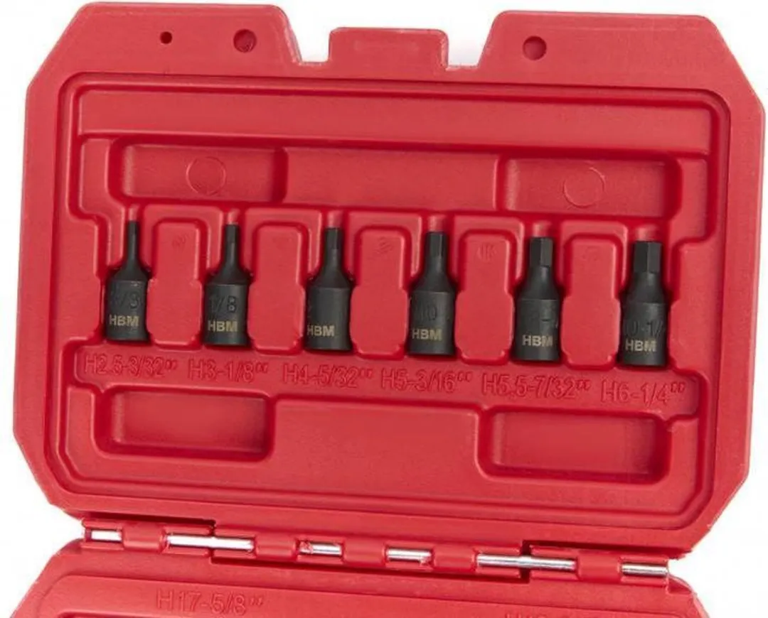HBM Kracht Inbus Doppenset 14-delig - Inch maten - Zwart