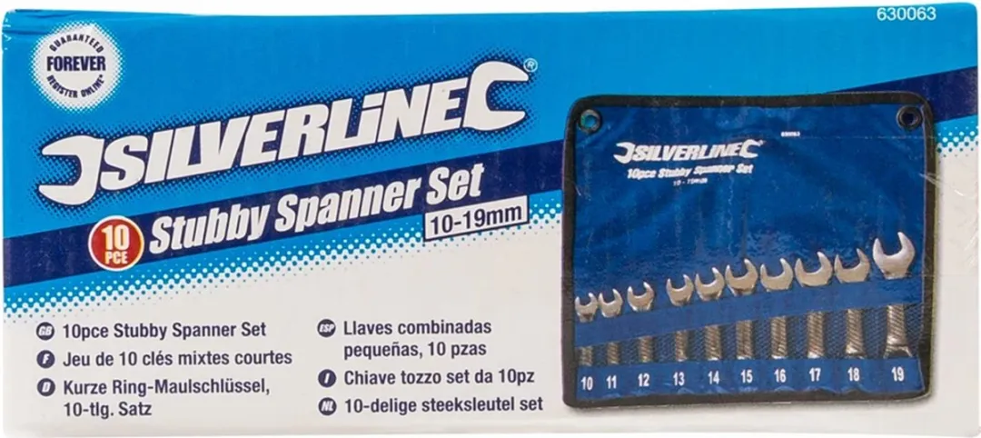 Silverline 10-delige Steeksleutel Set 10-19mm Metrisch