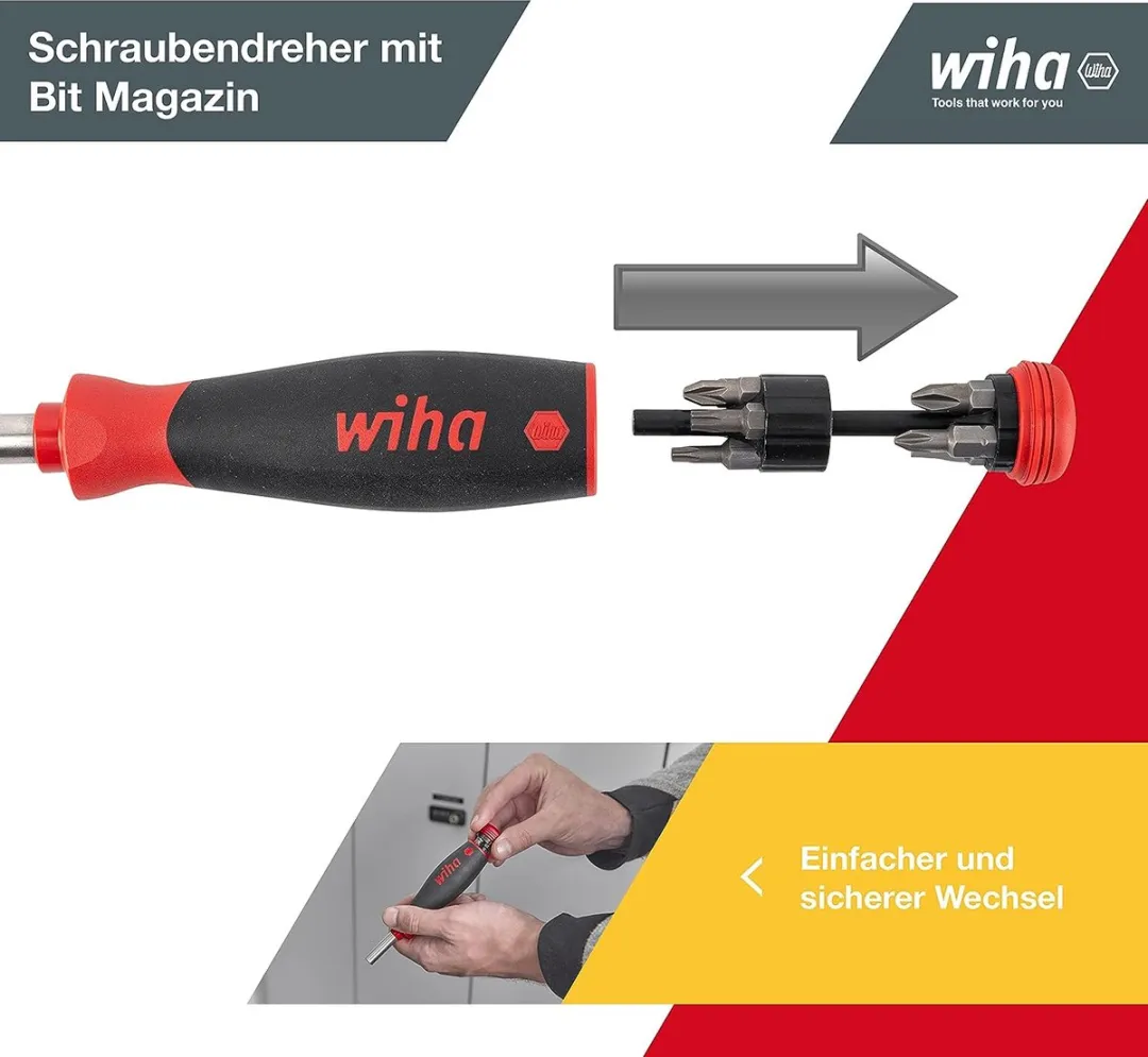 Wiha PocketMax Magnetische Schroevendraaier 1/4 - SB3803050 - 8 Bits
