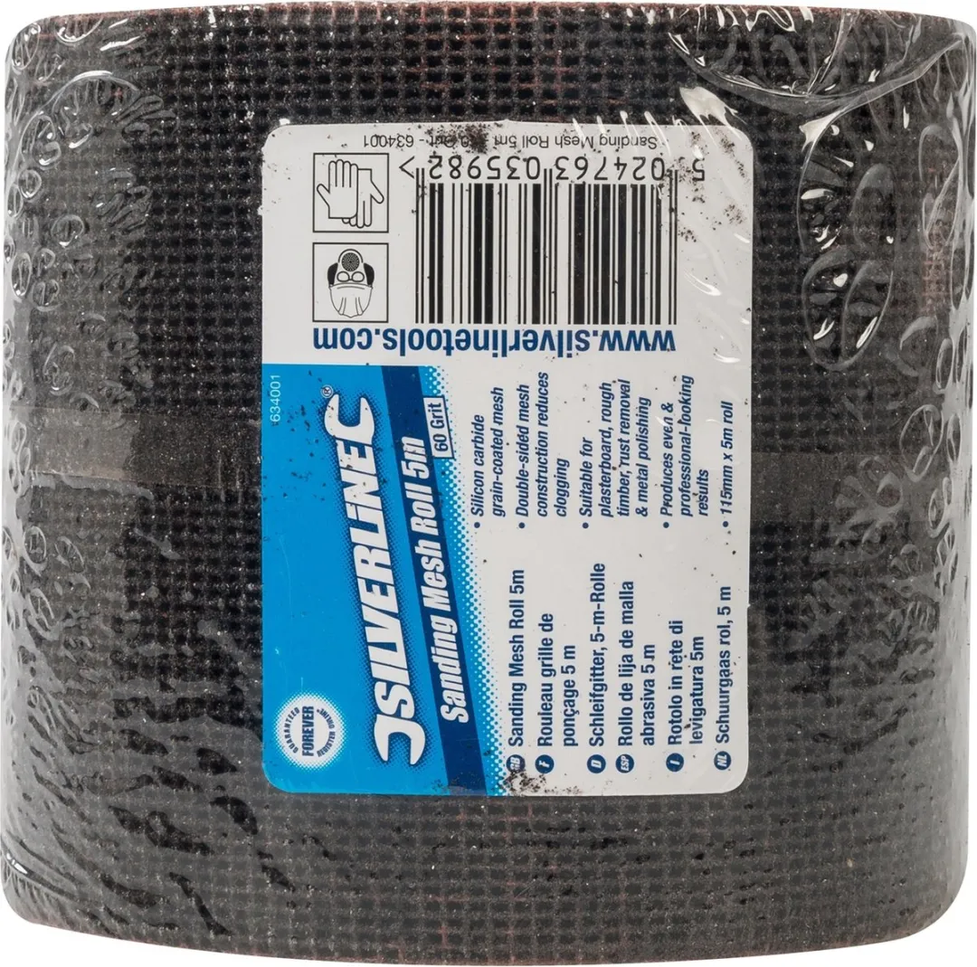 Silverline Schuurgaas Rol 5m - Korrel 60 - 115mm