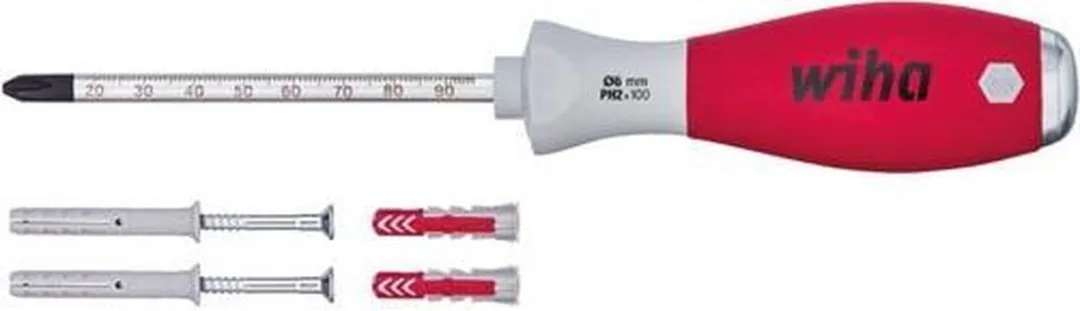 Wiha SoftFinish Plugschroevendraaierset SB534S5 - 5-delig - Zilver/Rood - afbeelding 6 van 6
