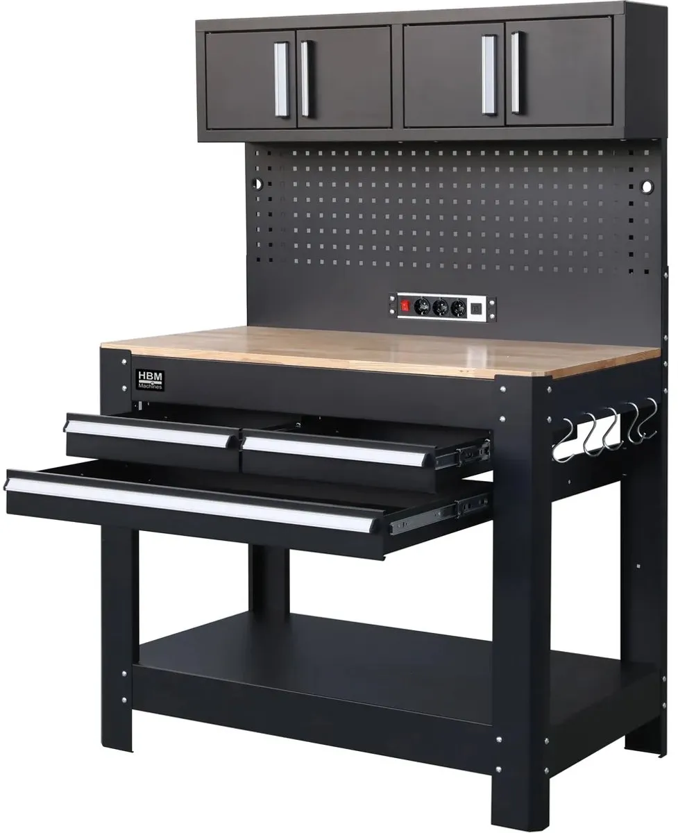 HBM H135484 Werkbank - 3 Lades met Achterwand