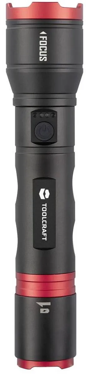 TOOLCRAFT LED Handlamp AA/USB - Instelbare puntgrootte - Zwart