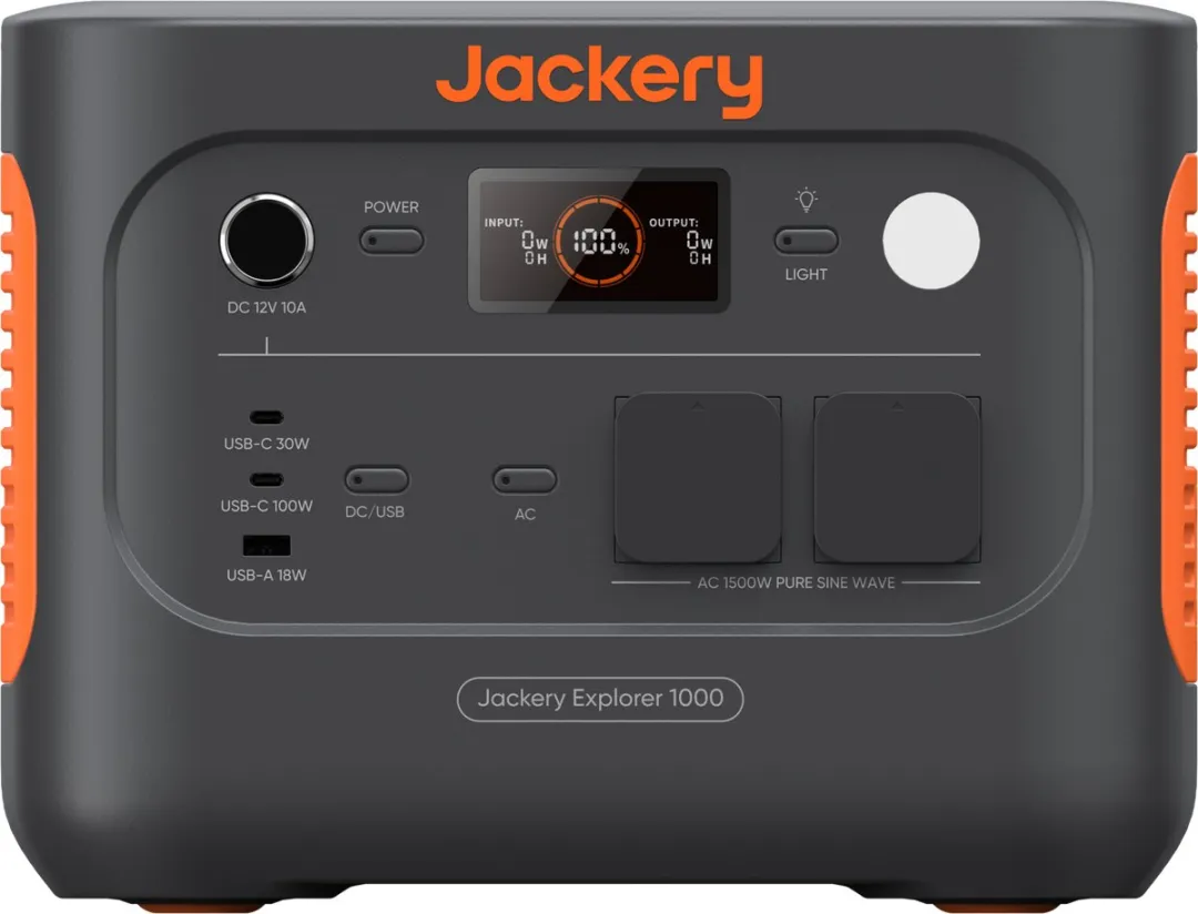 Jackery - Explorer 1000 V2 - Portable powerstation - Draagbaar Powerstation - 1070Wh/1500W - LifePO4-accu - uitgang met 6 USB-C/A AC/DC-aansluitingen - snel opladen 1H - zonne-generator voor buiten, camping, noodgevallen