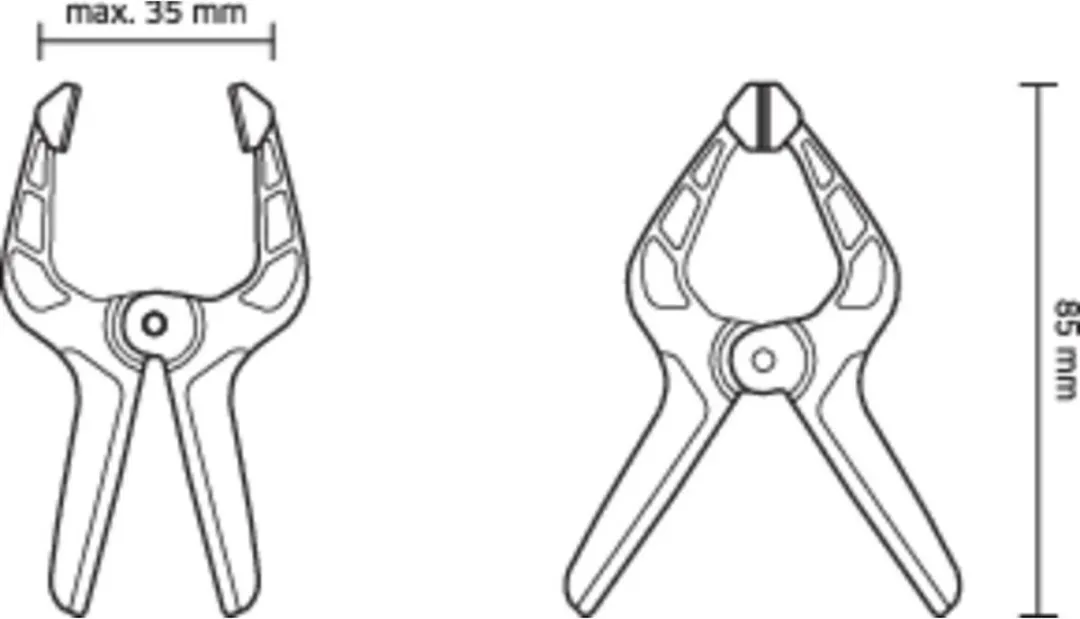 TOOLCRAFT Veerklem 35mm - 6 Stuks