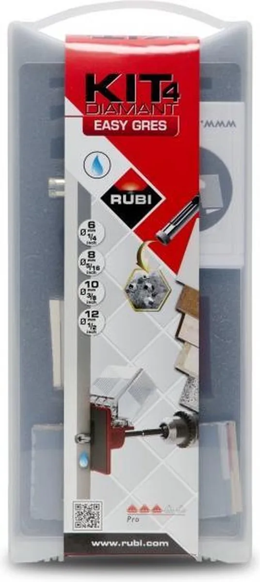 Rubi Easy Gres Tegelboorkit 6-12mm - 04904 - Grijs