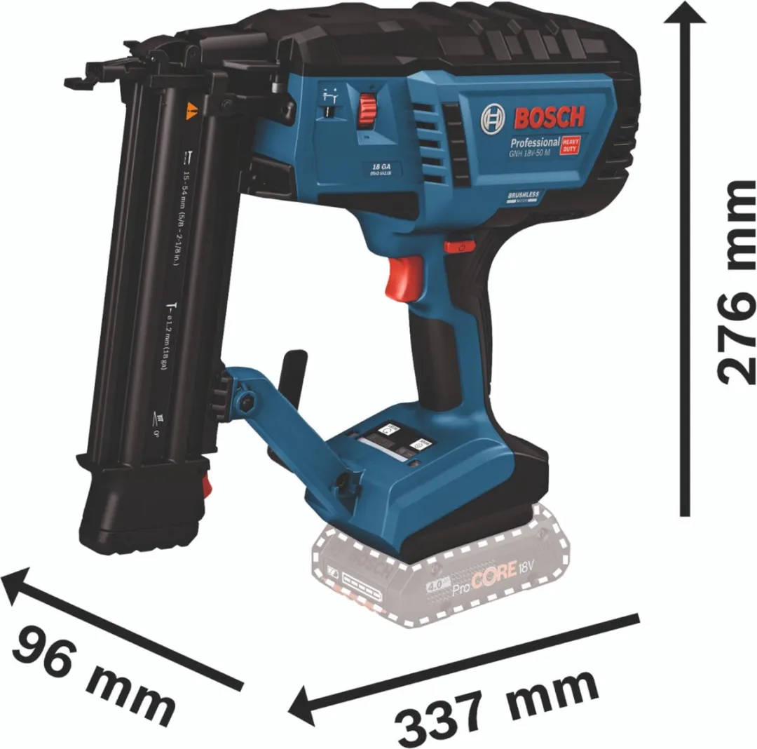 Bosch Professional GNH 18V-50M Accu Afwerktacker 18Ga - 1 Stuks
