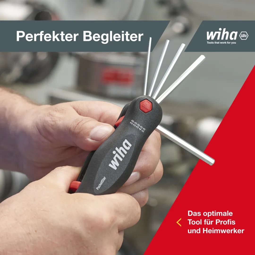 Wiha PocketStar Zeskant 7-delig SB-versie 23037 - Zilver/Zwart