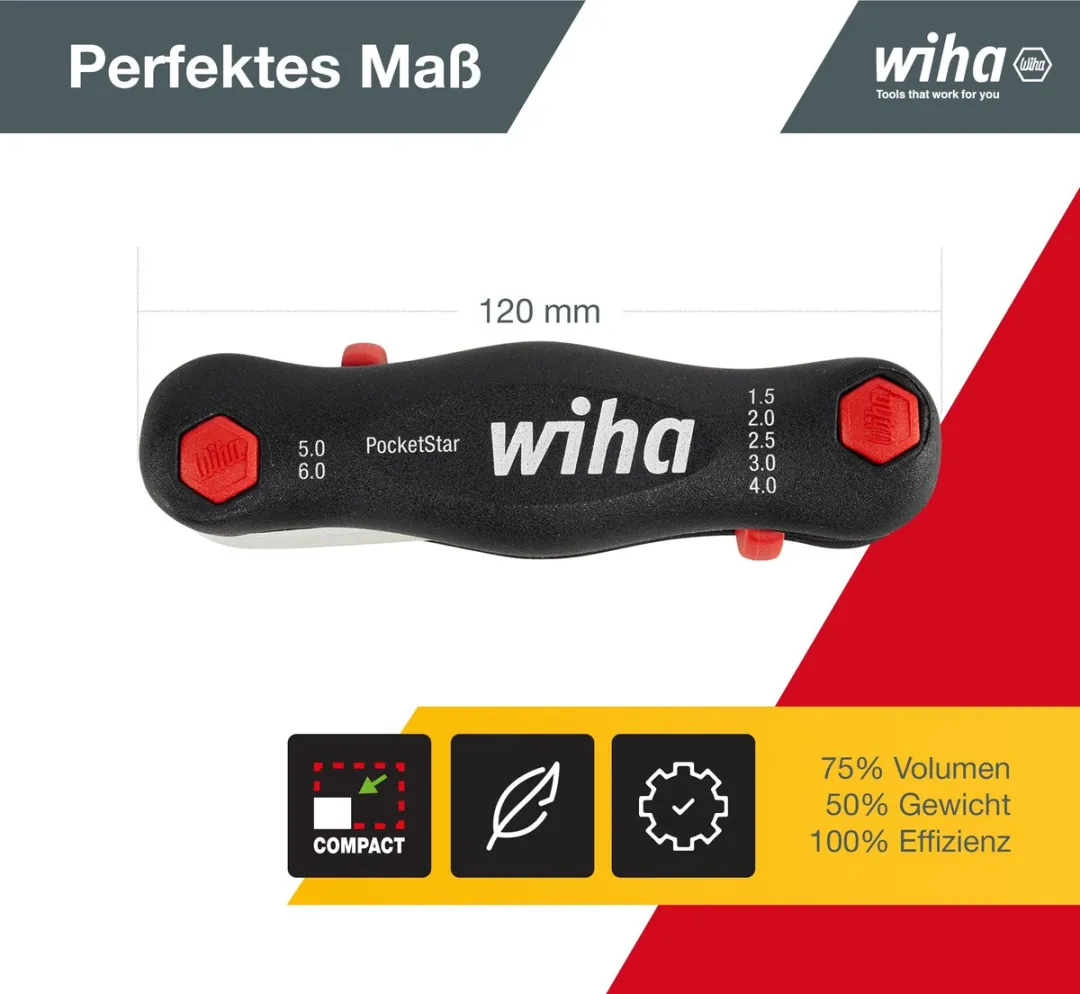 Wiha PocketStar Zeskant 7-delig SB-versie 23037 - Zilver/Zwart