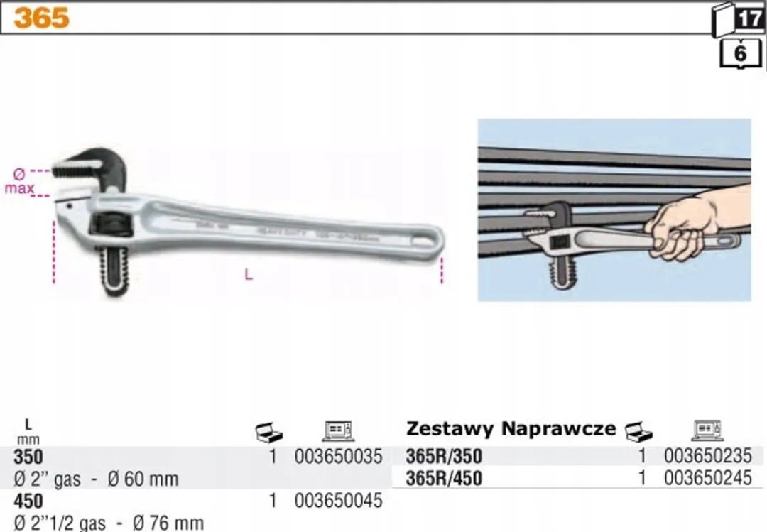Beta Aluminium Verstelbare Tang 450mm - Model 365/450
