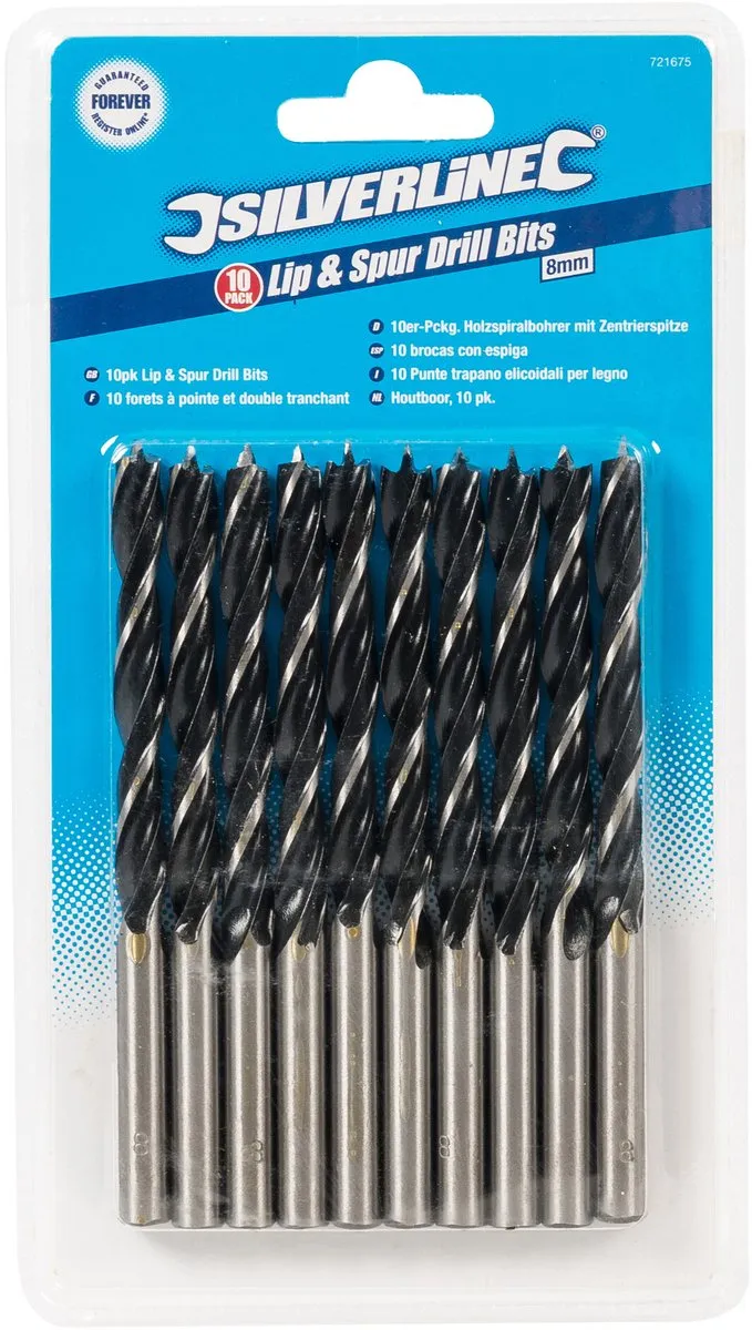 Silverline Houtboren 8mm - 10 Stuks