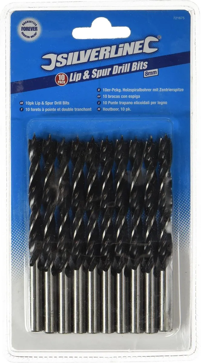 Silverline Houtboren 8mm - 10 Stuks