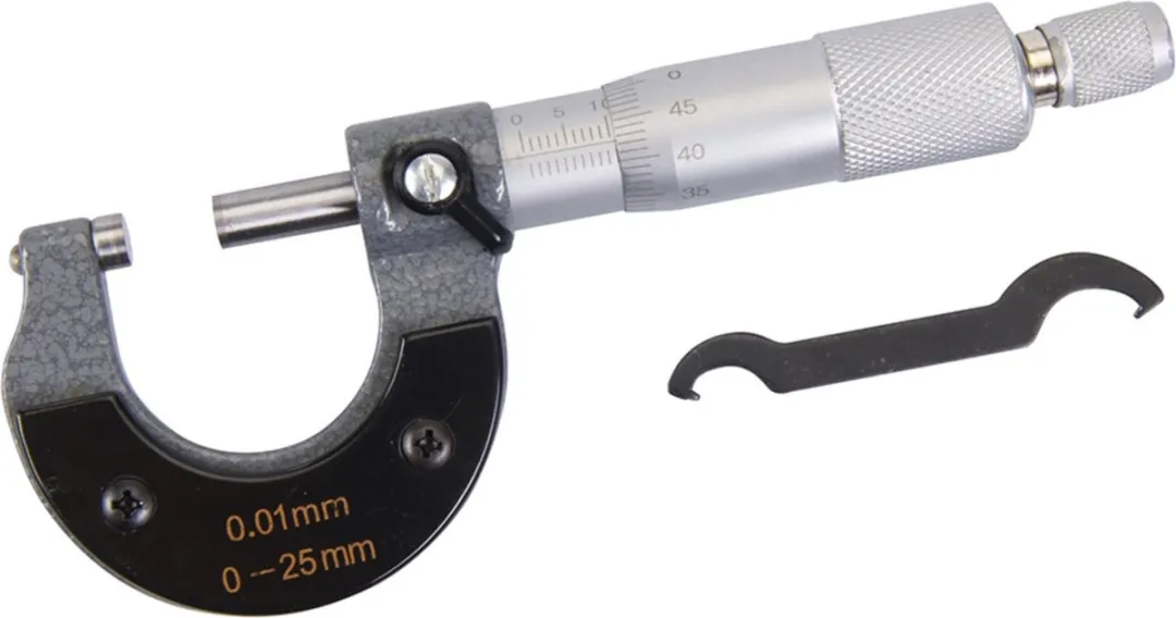 Silverline Externe Micrometer 282738 - 0-25mm - 0,01mm - Grijs/Zilver