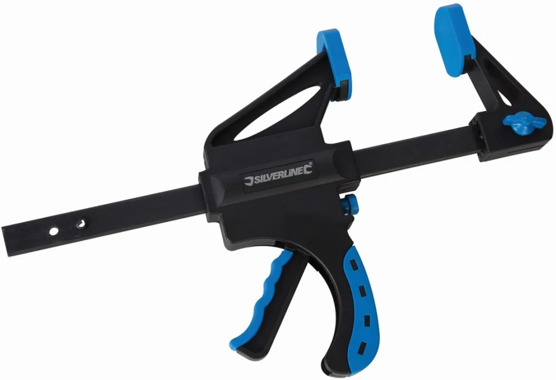 Silverline Snelspanklem - Heavy Duty - 300 mm - Lichtgewicht Nylon Kaken - Enkelhandig Gebruik