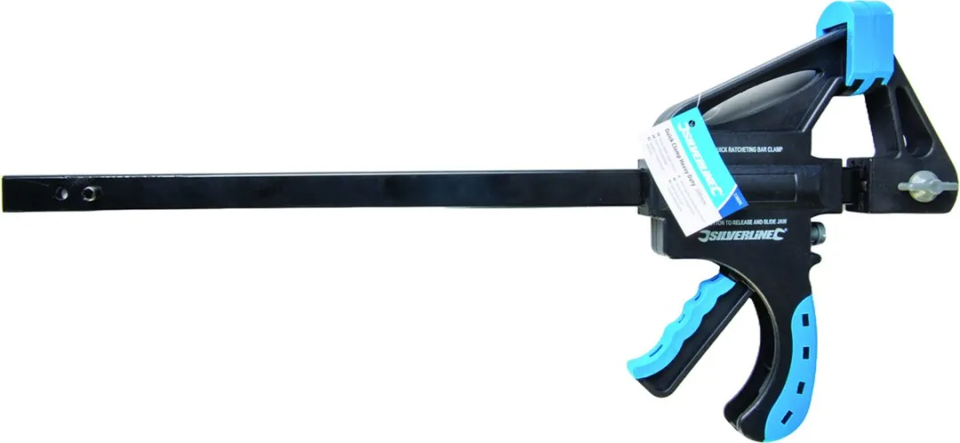 Silverline Snelspanklem - Heavy Duty - 300 mm - Lichtgewicht Nylon Kaken - Enkelhandig Gebruik