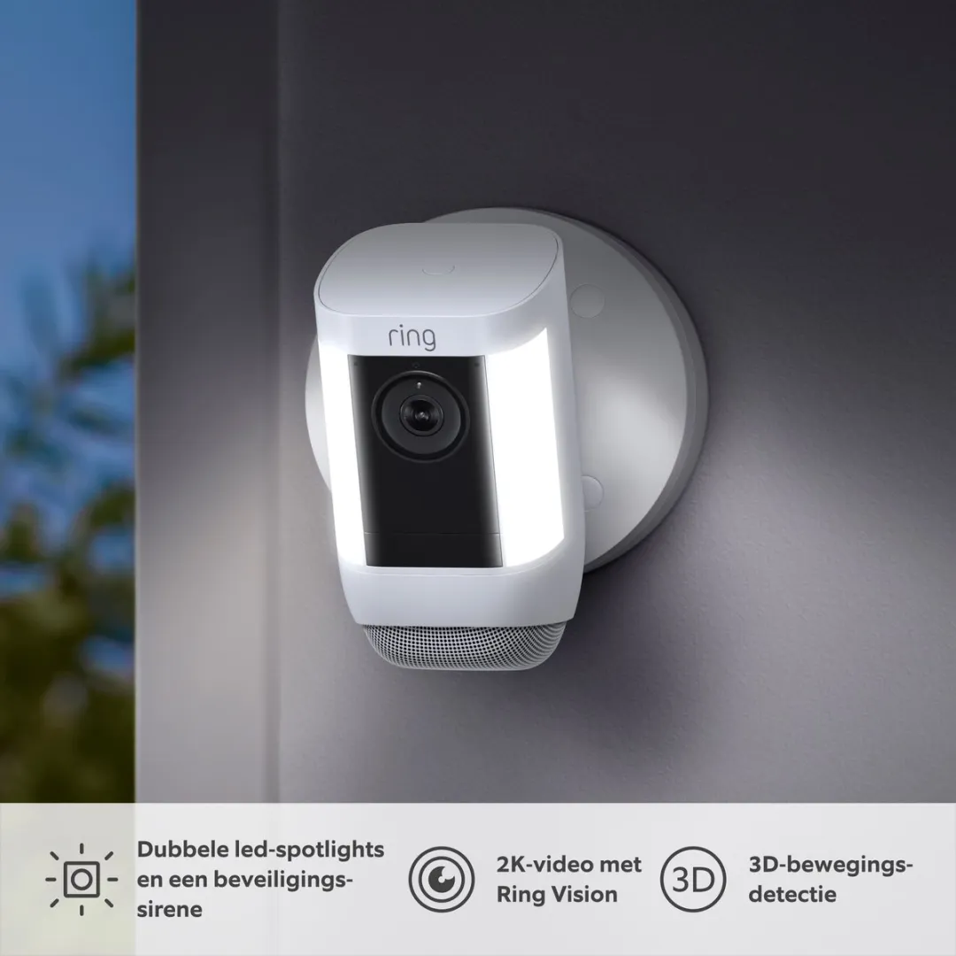 Ring Spotlight Cam Pro Wired Beveiligingscamera 2K - Wit
